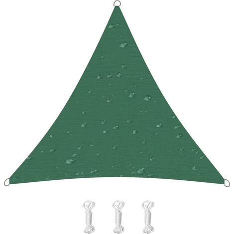 Voile d'ombrage, 95% uv, convient pour terrasse, balcon, jardin, fête, événements en plein air (2 x 2 x 2 mètres, vert foncé) (1/5)