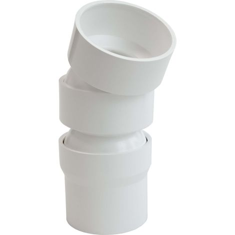 INEFA Coude de gouttière flexible, accessoires de gouttière en PVC, montage simple par emboîtement, Made in Germany - 50mm 22-45 degrés, 2 coudes blancs
