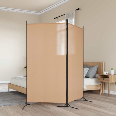 vidaXL Divider Stanza a 2 Pannelli Beige 175 x 180 cm Tessuto