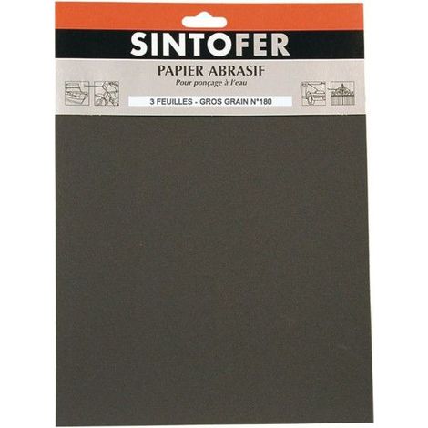 Papier abrasif 3 feuilles pour ponçage à l'eau … (1/2)