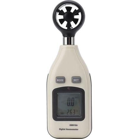 Digitales Anemometer mit LCD-Display, Windgeschwindigkeits- und Temperaturanzeige, tragbares Messwerkzeug zum Segeln, Surfen, Schießen, Drohne, von DEBUNS