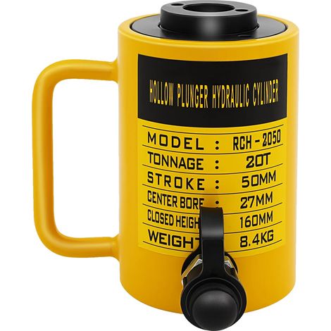 Cric hydraulique, construction robuste, utilisation polyvalente, Jaune (1/2)