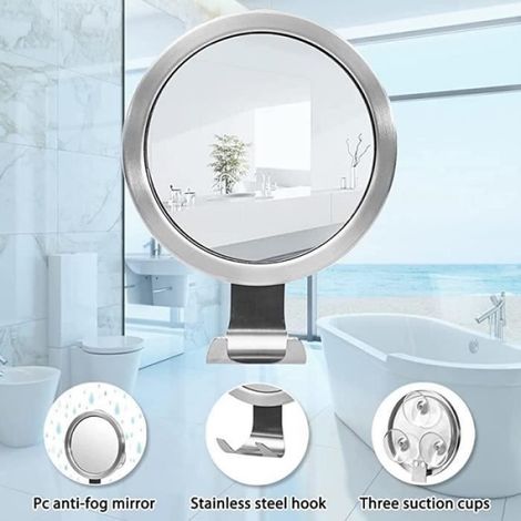 1 Miroir Rond, Acier Inoxydable, Aluminium, 19x15 cm, Salle de Bain (1/4)