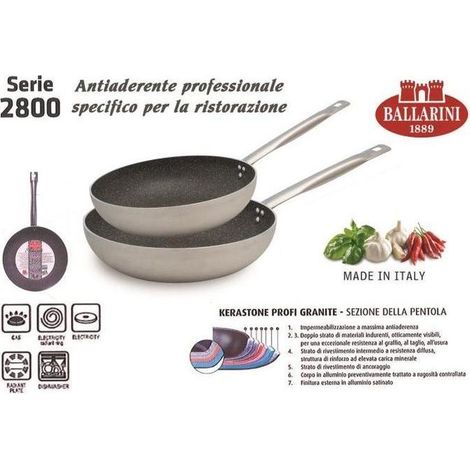 Ballarini Padella svasata alta professionale con un manico Granite Cm 36