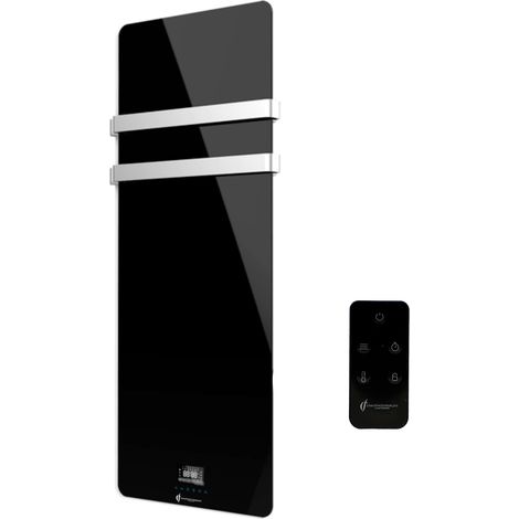 Asciugamano elettrico in Vetro Omiros Sannover 850 W Nero (1/3)