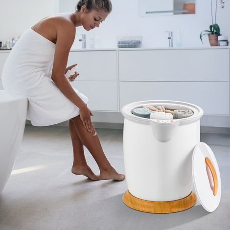 Chauffe-serviettes portable 20 L avec chauffage rapide et uniforme, porte-parfum et arrêt automatique pour salle de bains et spa (1/5)