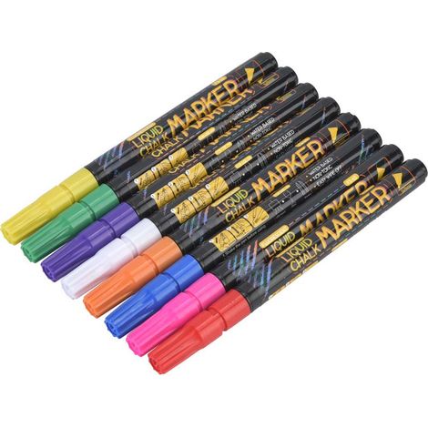 Marqueur à craie liquide effaçable à pointe fine 1,0 mm pour tableau noir, surligneur, stylo pour tableau blanc (1/5)