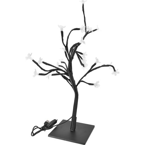 Lampe bonsaï en PVC avec fleurs de cerisier, 24 LED, alimentation USB, pour la décoration intérieure. (1/5)