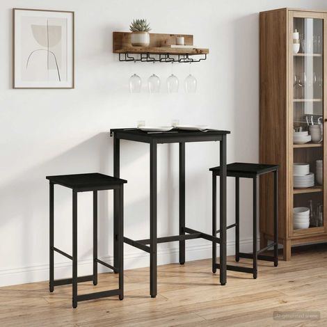 vidaXL Taburete de bar 2 uds. Roble Negro 40 x 32 x 64 cm (1/5)