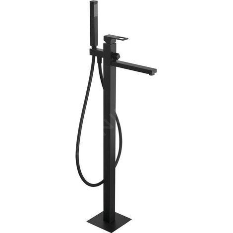 FORATA Mitigeur de baignoire sur pied (raccordement au sol), noir mat (1/3)