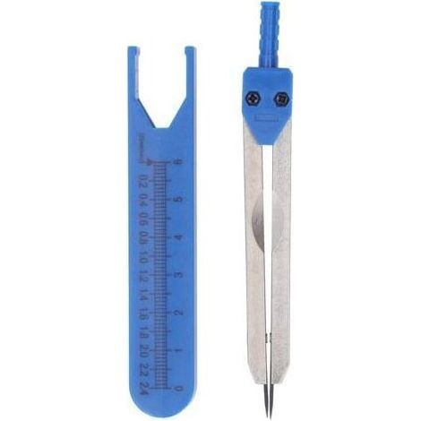 Compas d'ECG en acier inoxydable, règle de 0 à 2,4 pouces, outil de mesure pour le dessin technique, bleu (1/5)