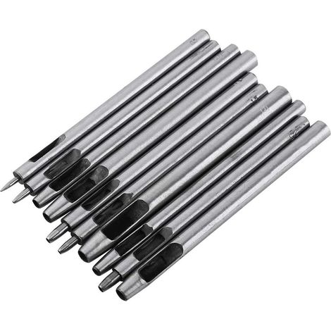 Outil manuel de bricolage pour perforatrices à trous creux, lot de 10, pour trous ronds, coupe-ceintures en cuir, perforatrice en acier pour loisirs créatifs, diamètres de 0,5 mm à 5 mm. (1/5)