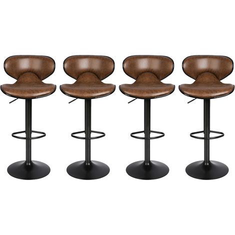 4er Set Barhocker,Industrial Küchenhocker,Retro Bistrohocker,Barhocker Höhenverstellbar,braun (1/5)