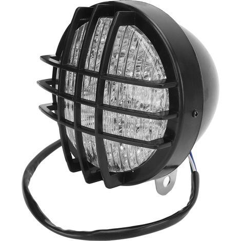 12V Motorradscheinwerfer mit Gitter, superhelles Abblend- und Fernlicht, universell für Roller und Motorräder (1/5)