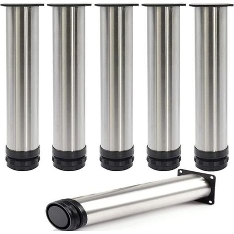 1 Pièce Pattes De Meuble Réglables, 18cm Pieds De Meubles en Acier Inoxydable pour Armoire Cuisine Canapés-Lits Armoire Unité Plan Travail Petit Déjeuner Bar Table Bureau - 5CM De Diamètre