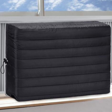 Couvercle de climatiseur intérieur Couvercle AC pour unité de fenêtre intérieure 21 x 15 x 3,5 pouces (L x H x P), Noir