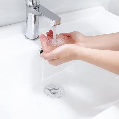 Bouchon d'évier universel pour salle de bain avec filtre amovible en acier inoxydable (33-40 mm) - Lot de 2 (1/4)