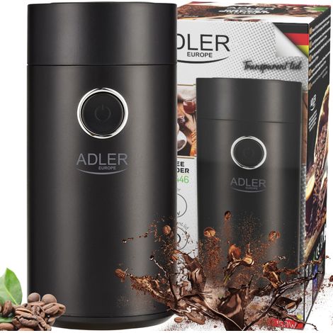 Adler AD4446bs Macinacaffè 150W Capacità chicchi di caffè 75 g Interruttore di sicurezza sul coperchio Numero di tazze pz Nero (1/5)