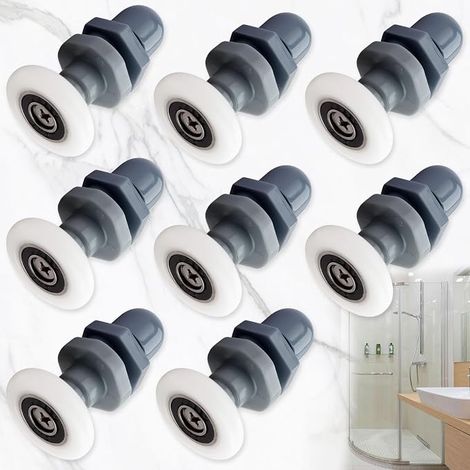8 Pièces Rouleau Roulette Roue Pour Porte De Douche, Roulette De Douche 25mm, Roulettes Coulissantes Porte, Single Porte Douche Coureurs, Fur Portes En Verre d'Une Épaisseur d'Environ 4 à 6mm (1/5)