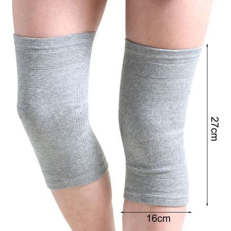 Genouillères de sport - Attelle de compression - Soutien et chaleur - Pour l'arthrite et les blessures - Conception élastique - Pour les athlètes - Noir - Universel - 2 pièces (1/5)