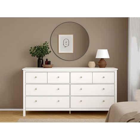 Dmora - Aparador Josette, Bufé de salón, Aparador de salón, Despensa de cocina, 160x38 h80 cm, Blanco (1/5)
