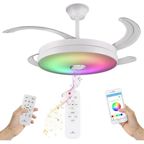 Ventilador de techo LED RGB Bluetooth 108 cm aspas retráctiles (1/5)