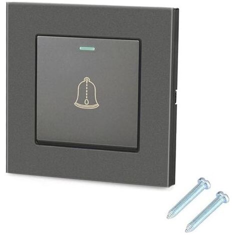 Noir,Bouton de Sonnette Extérieur éTanche 220–250 V, Interrupteur Sonnette de Porte en Verre avec Vis, Installation Facile, Usage Domestique ou Hôtelier, l'extérieur (1/5)