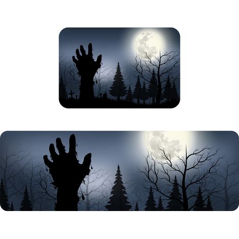 Halloween-Küchenmatten, 2er-Set bequeme Küchenmatten und Teppiche