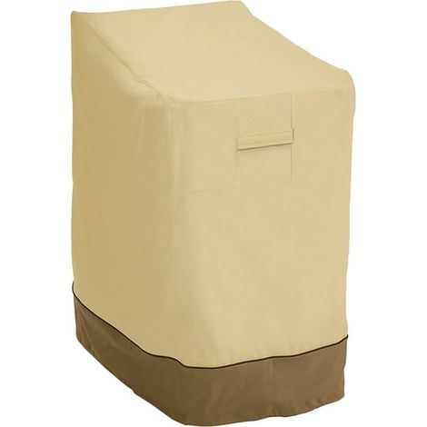 Housse imperméable pour chaise de jardin empilable, protège-meuble terrasse extérieur, accessoire de rangement, couleur kaki, dimensions 64,8L x 85,1P x 114,3H cm (1/5)