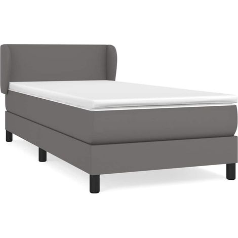 Maison Exclusive - Cama box spring con colchón cuero sintético gr (1/5)