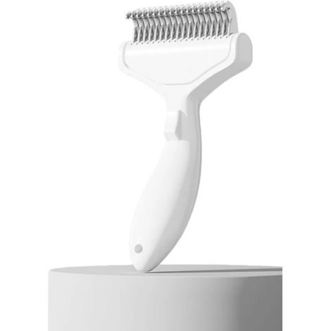 Peigne anti-poils d'animaux INF - Élimination des poils en une seule étape grâce à ses lames en acier inoxydable (blanc) (1/5)