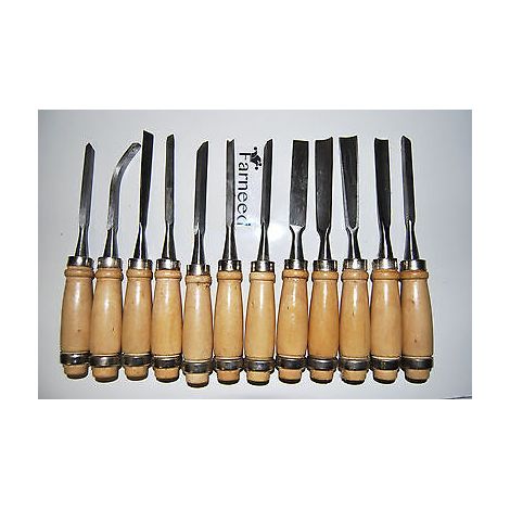 SET 12 PZ SGORBIE PER INTAGLIO SCALPELLI SCALPELLINI UTENSILI PER LEGNO