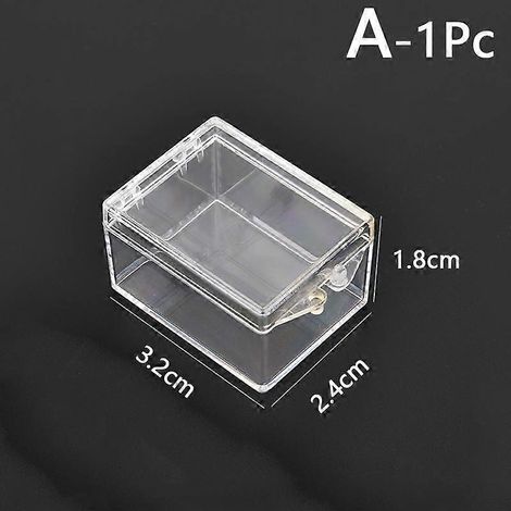 Boîte en plastique transparente, petite boîte rectangulaire pour collection de spécimens de coquilles d'insectes, boîte de rangement de bureau