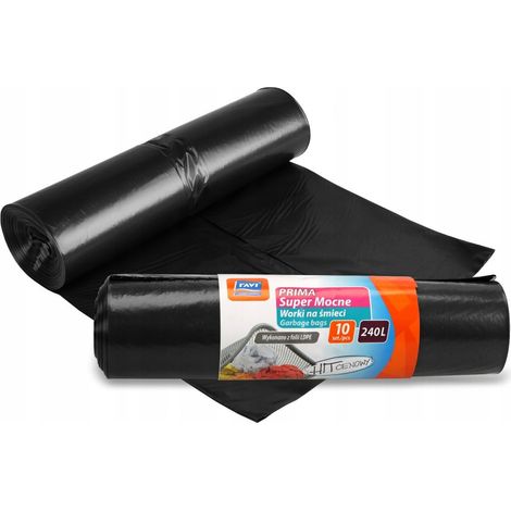 Superstarke Müllsäcke 240 l, schwarz, 10 Stück