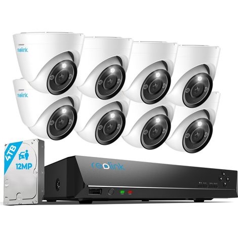 Reolink – Kit de vidéosurveillance 12MP 6K – Vision nocturne couleur – Détection intelligente personnes/véhicules – Audio bidirectionnel – Étanchéité IP66