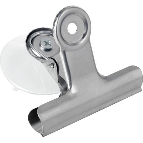 Set 2 clips in metallo con ventosa - L - 75 mm
