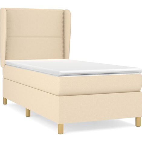 Maison Exclusive - Boxspringbett mit Matratze Creme 100x200 cm St