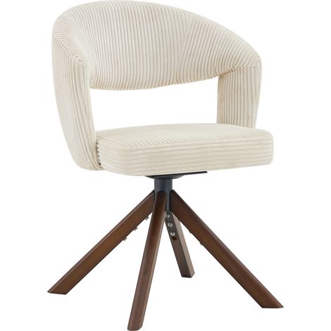 CAIziEnsemble de deux fauteuils pivotants vintage, blanc cassé (1/5)