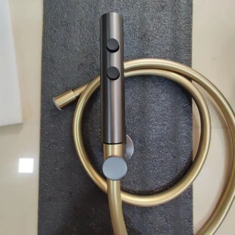 (G1/2 - gris et or) Ensemble robinet de douche et bidet deux fonctions pour WC et salle de bain. (1/4)