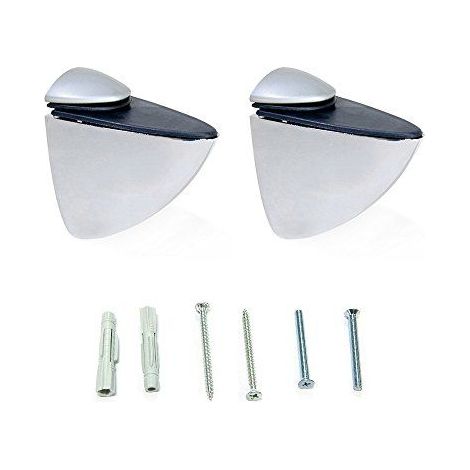 Emuca Support Mirlo pour étagère en bois ou verre, Peint en aluminium, Plastique et Zamak, 1 ut. - talla (1/5)