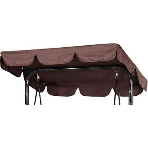 Waterproof garden swing chair canopy cover, suitable for outdoor patio, garden, (canopy cover only) (19512515cm, brown)