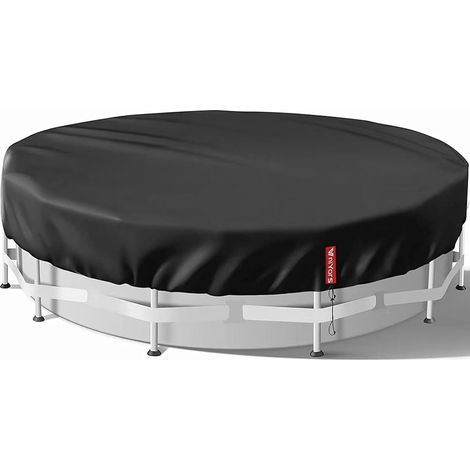 1 Bâche Hivernage Piscine Hors Sol 488 Cm, Tissu Oxford 420D, Protection UV Et Coupe-Vent, Pour Piscine Ronde