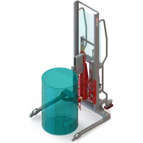 Sollevamento manuale di fusti da 350 kg - Fusti in metallo o plastica con bordo da 60 a 220 L - Sollevamento massimo 1350 mm - Industrie petrolchimiche, alimentari e chimiche - 8090000011