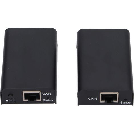 Prolongateur HDMI 1080P avec Convertisseur RJ45 pour PC et TV, Copie EDID, Alimentation 100‑240V, Prise EU (1/5)