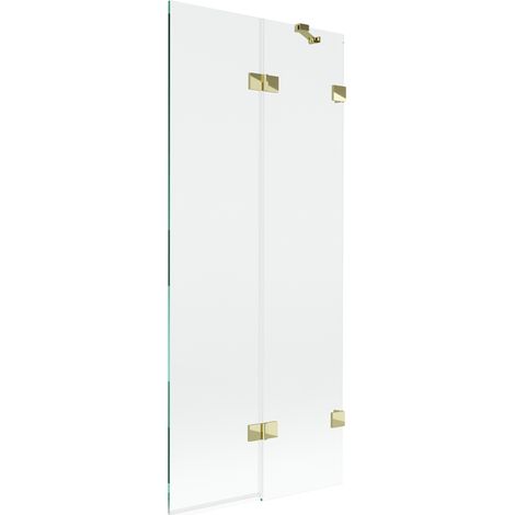 Paroi de baignoire Mexen Lunar 2 volets droite 80 x 150 cm, transparent, or - 897-080-100-50-00-P (1/5)