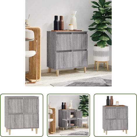 Holzwerkstoff - Sideboard Grau Sonoma 60x35x70 cm Holzwerkstoff (1/5)