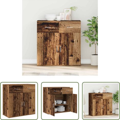 Altholz Sideboard - Sideboard mit Schubladen Altholz 78 x 38 x 80 cm Holzwerkstoff (1/5)