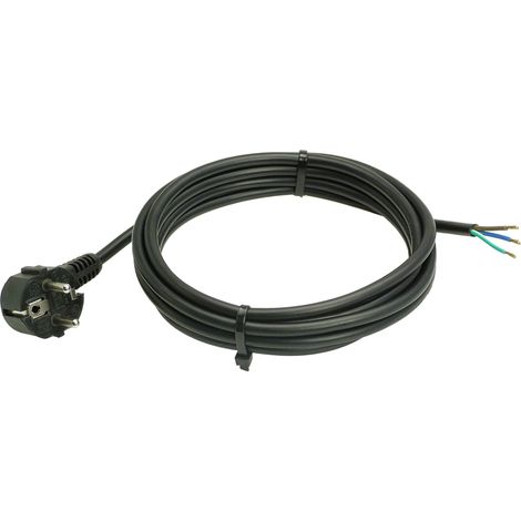 Anschlussleitung 230V 10A schwarz 10m H05VV-F 3G1,5 IP20