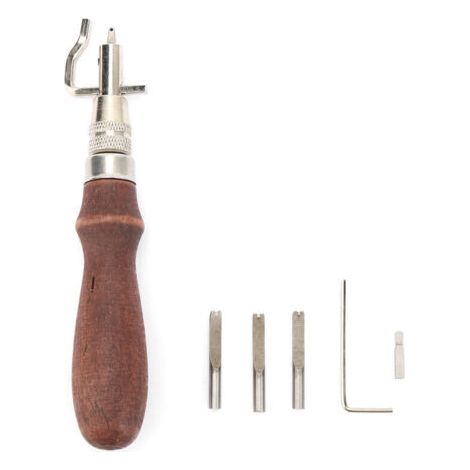 Outil de finition pour cuir : rainureuse, chanfreineuse et coupe-bords multifonction 7 en 1 (1/5)