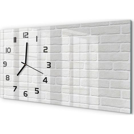 Horloge Murale Panoramique en Verre 60x30 cm Décorative Moderne Salon Cuisine Mur de briques (1/5)